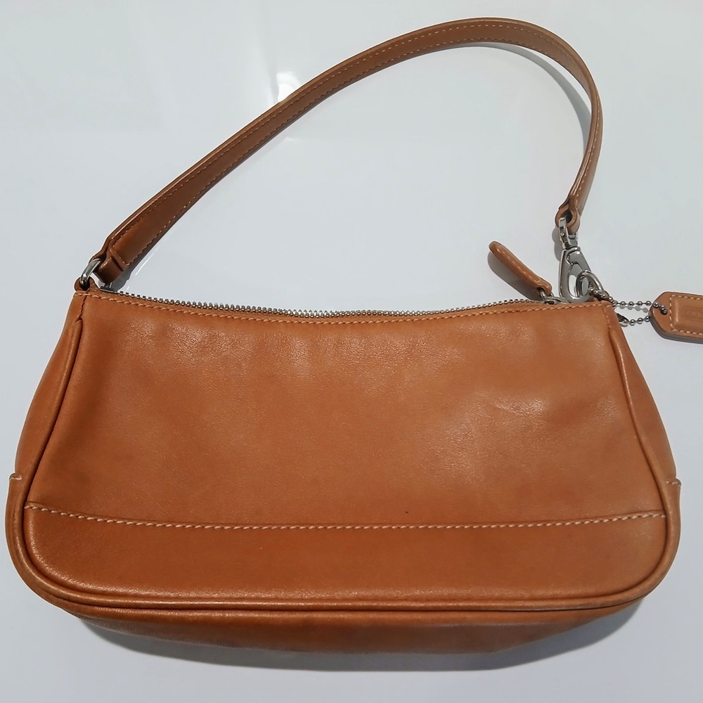 Coach Tan Leather Shoulder Bag with Classic Design